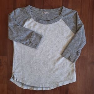 3/$25 Gap terry raglan sweater 3/4 sleeve gray